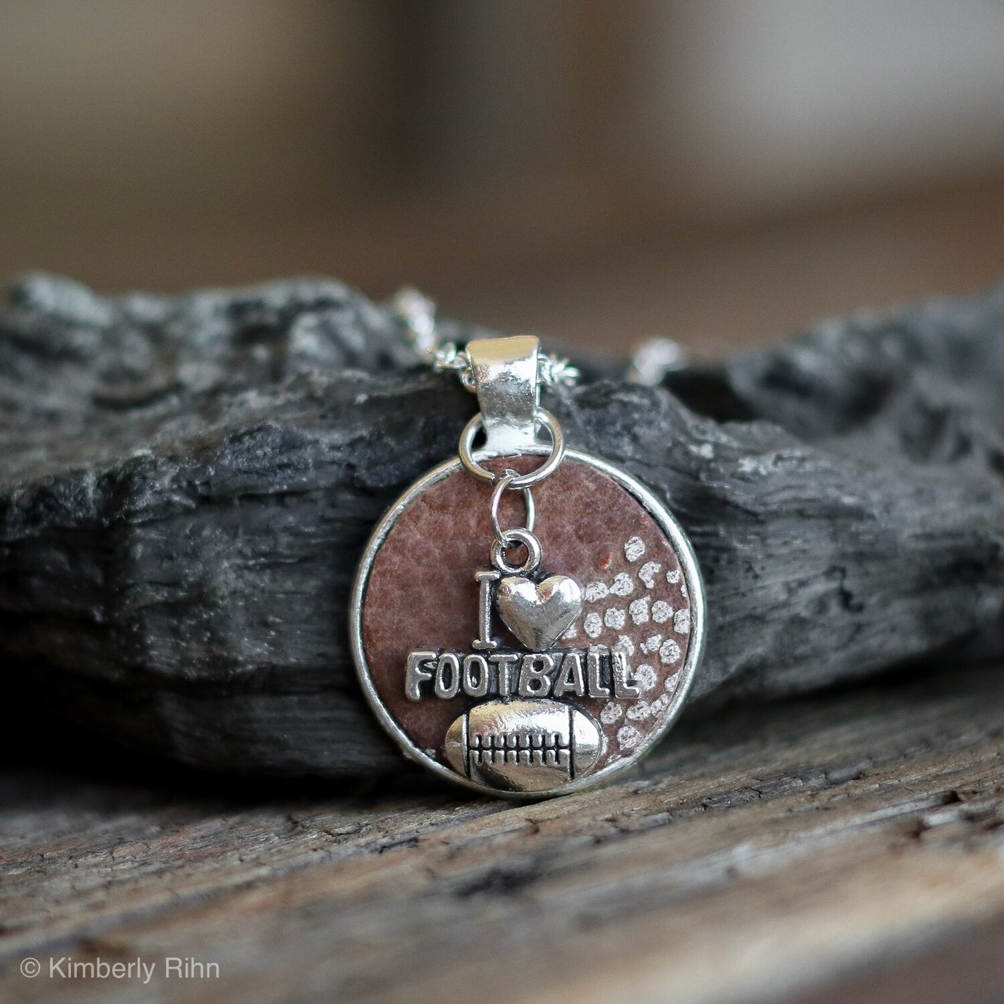 I LOVE FOOTBALL CHARM NECKLACE