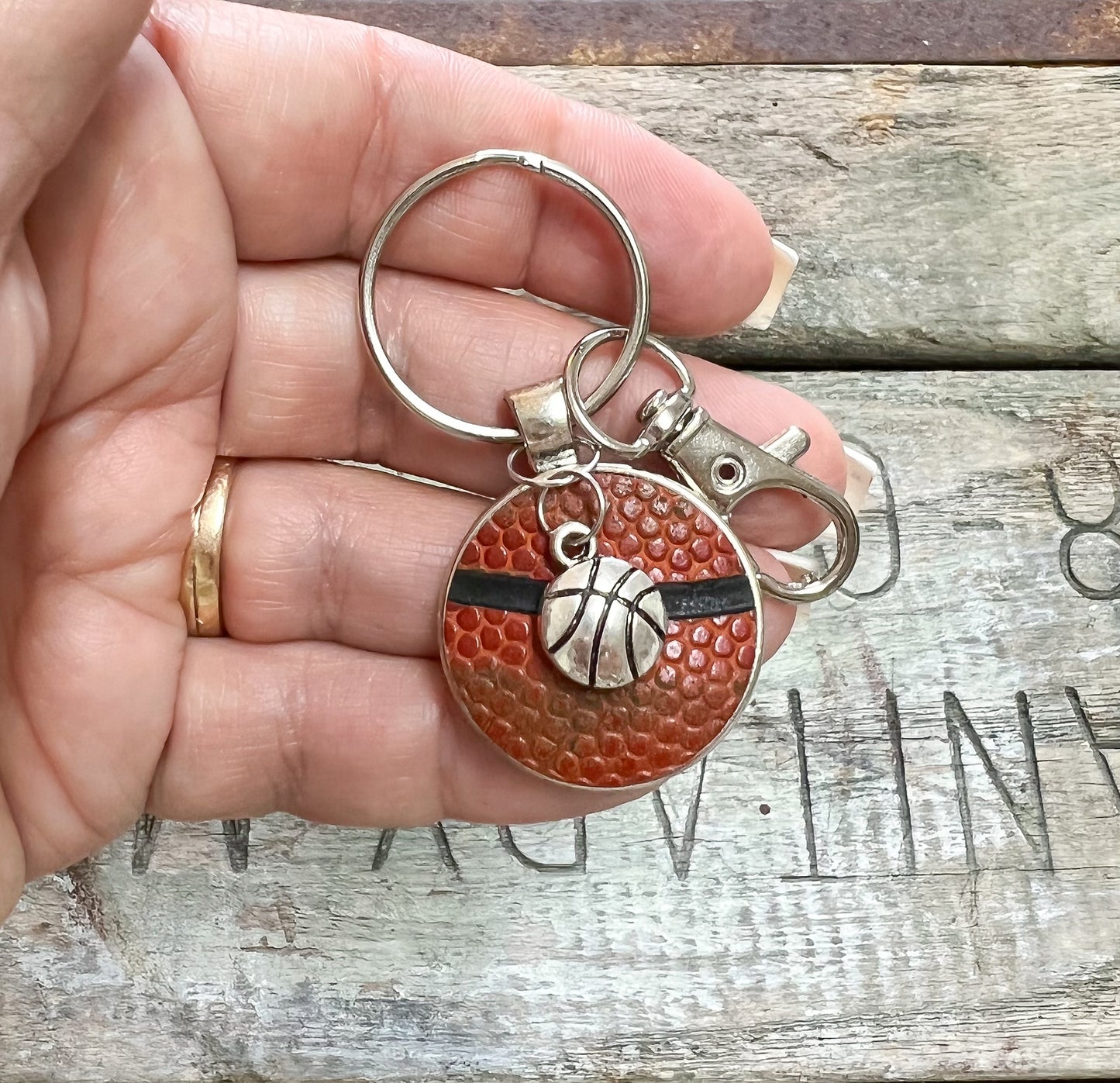 BASKETBALL CHARM KEY RING