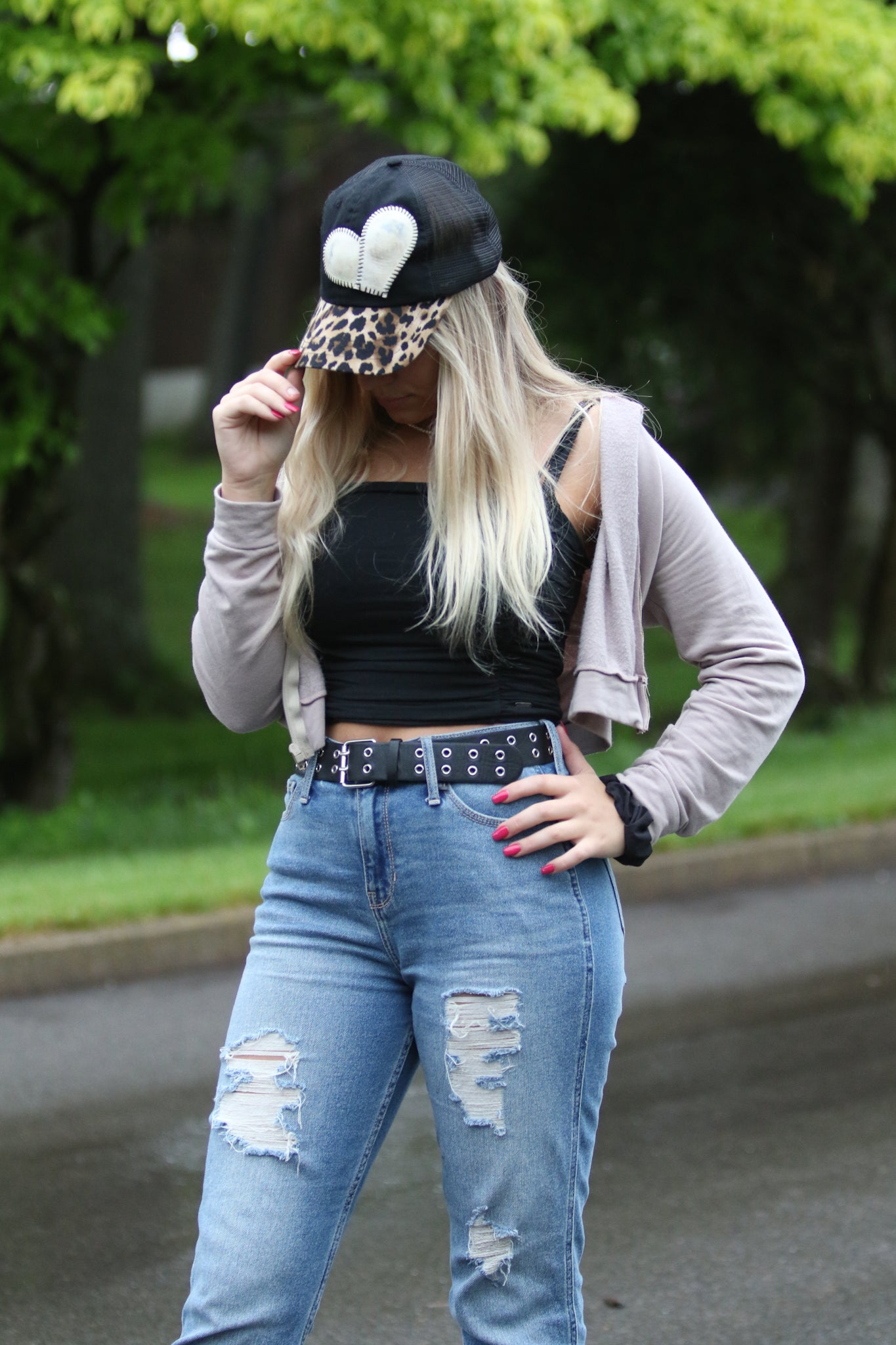 CHEETAH HEART BASEBALL CAP