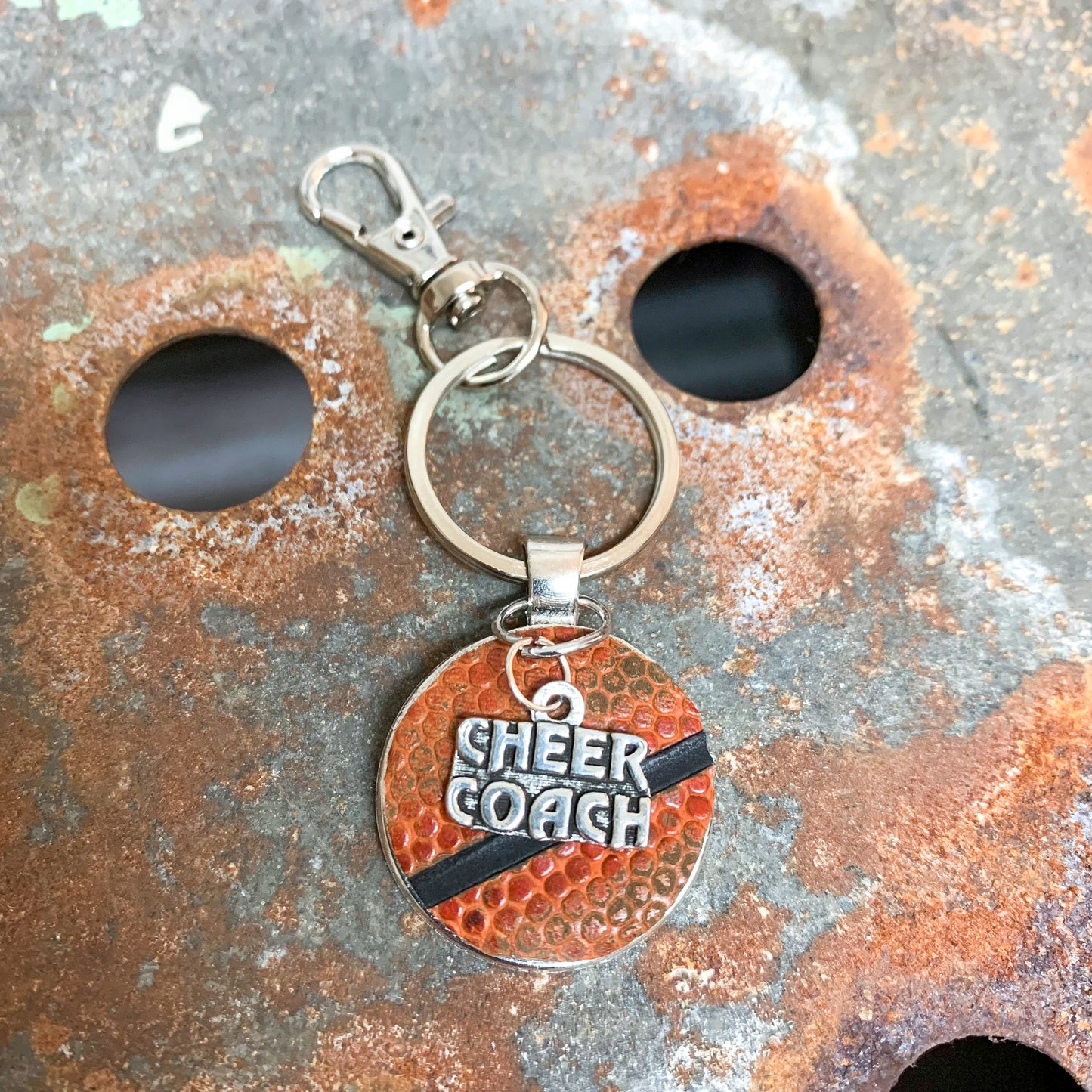 CHEER COACH BASKETBALL KEYCHAIN