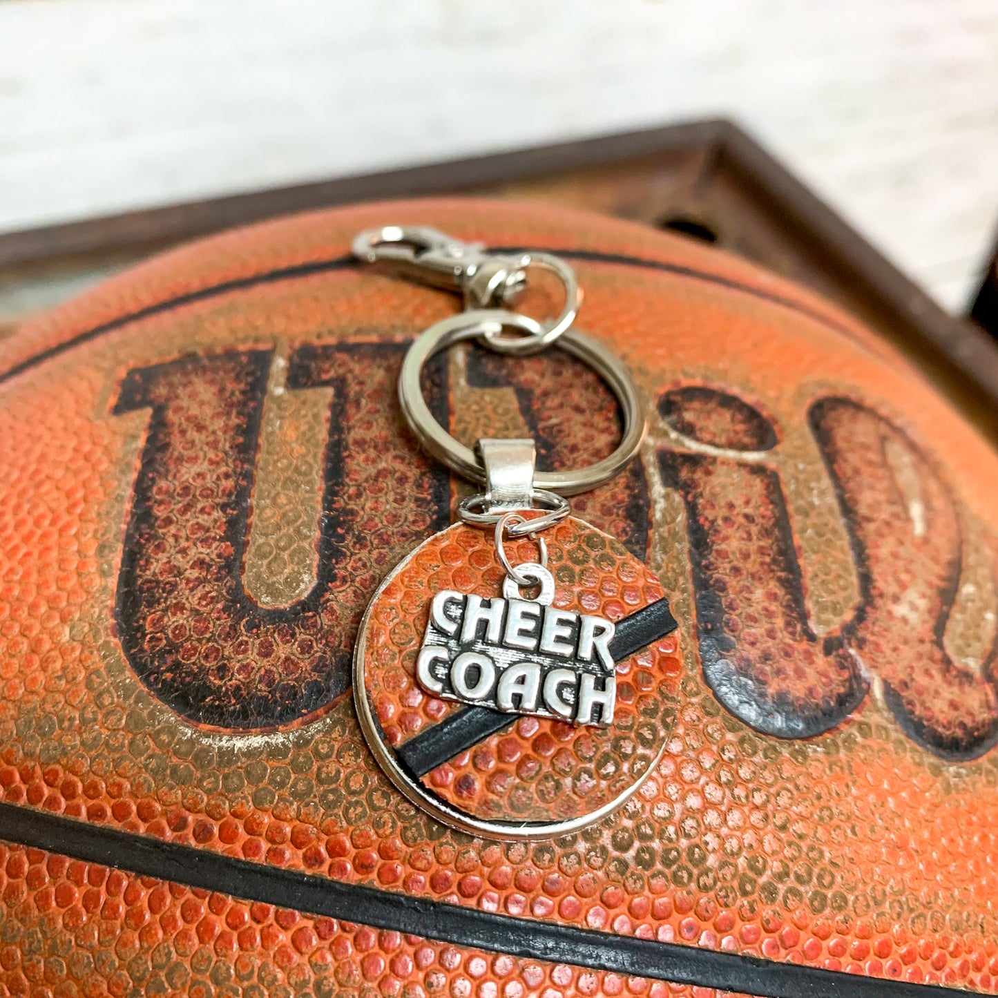 CHEER COACH BASKETBALL KEYCHAIN