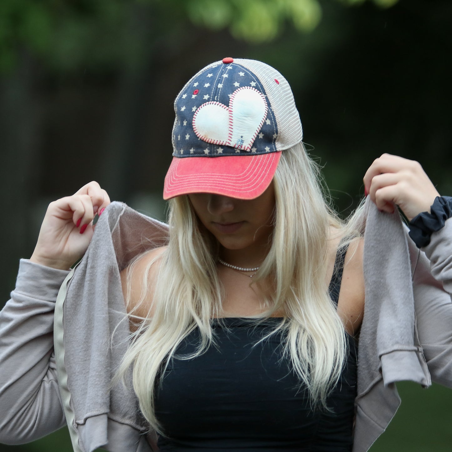 PATRIOTIC HEART BASEBALL CAP