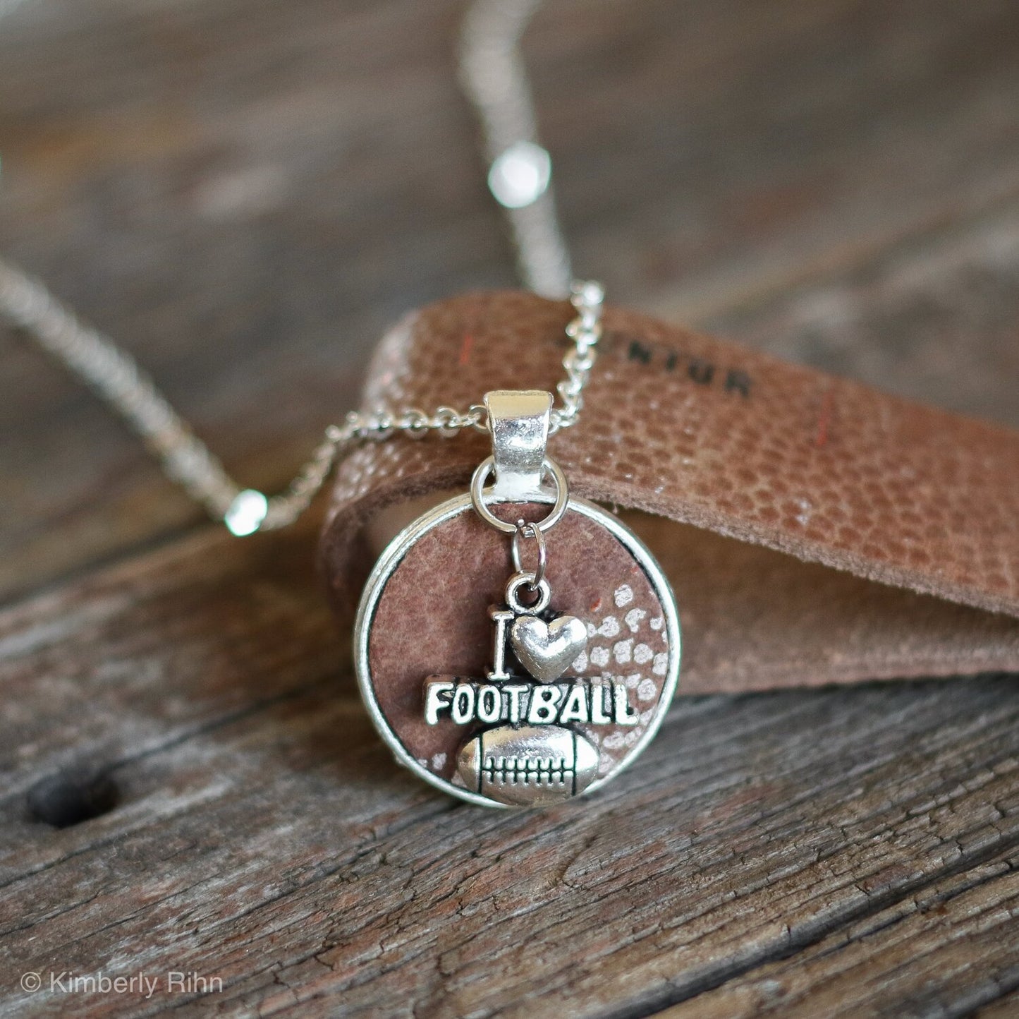 I LOVE FOOTBALL CHARM NECKLACE