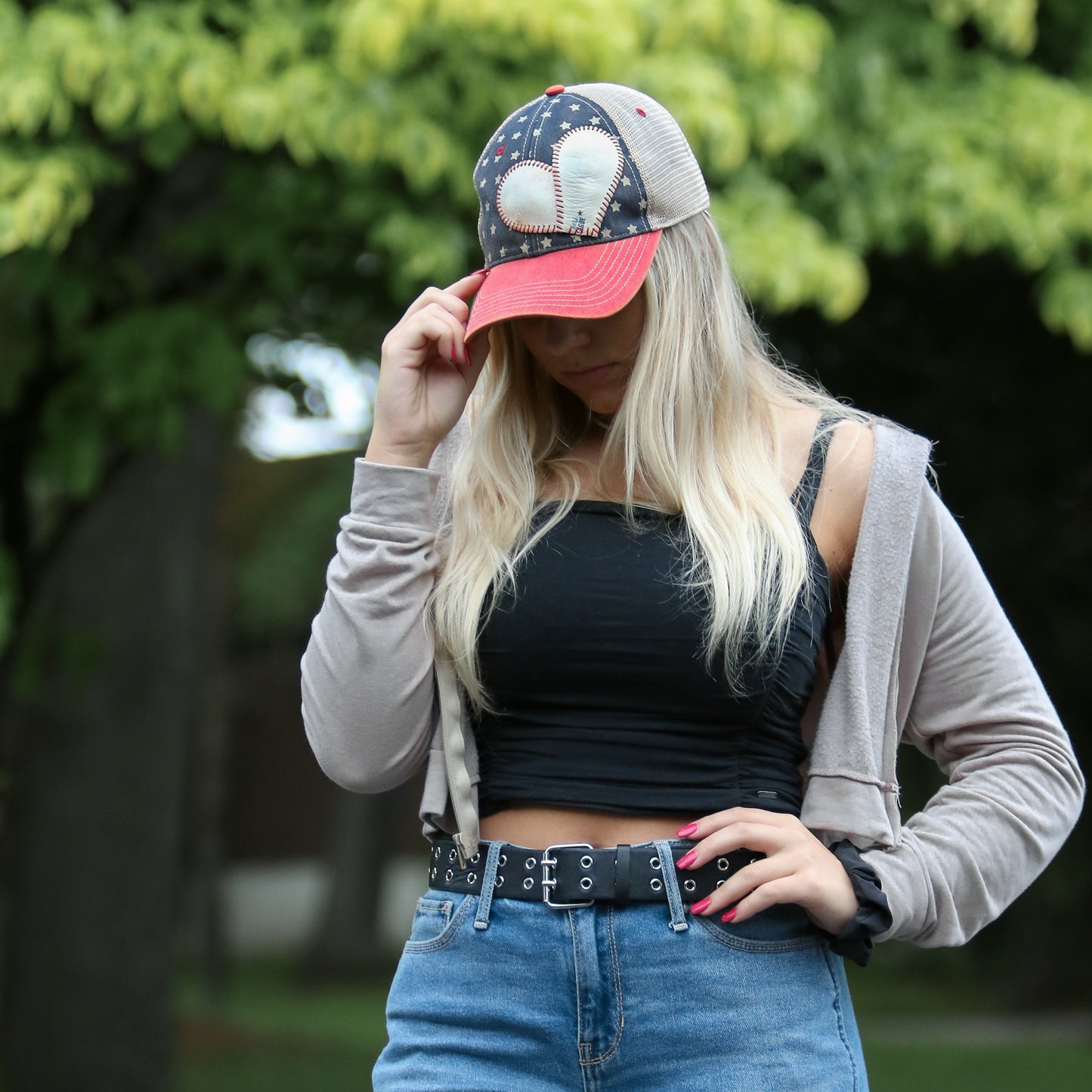 PATRIOTIC HEART BASEBALL CAP