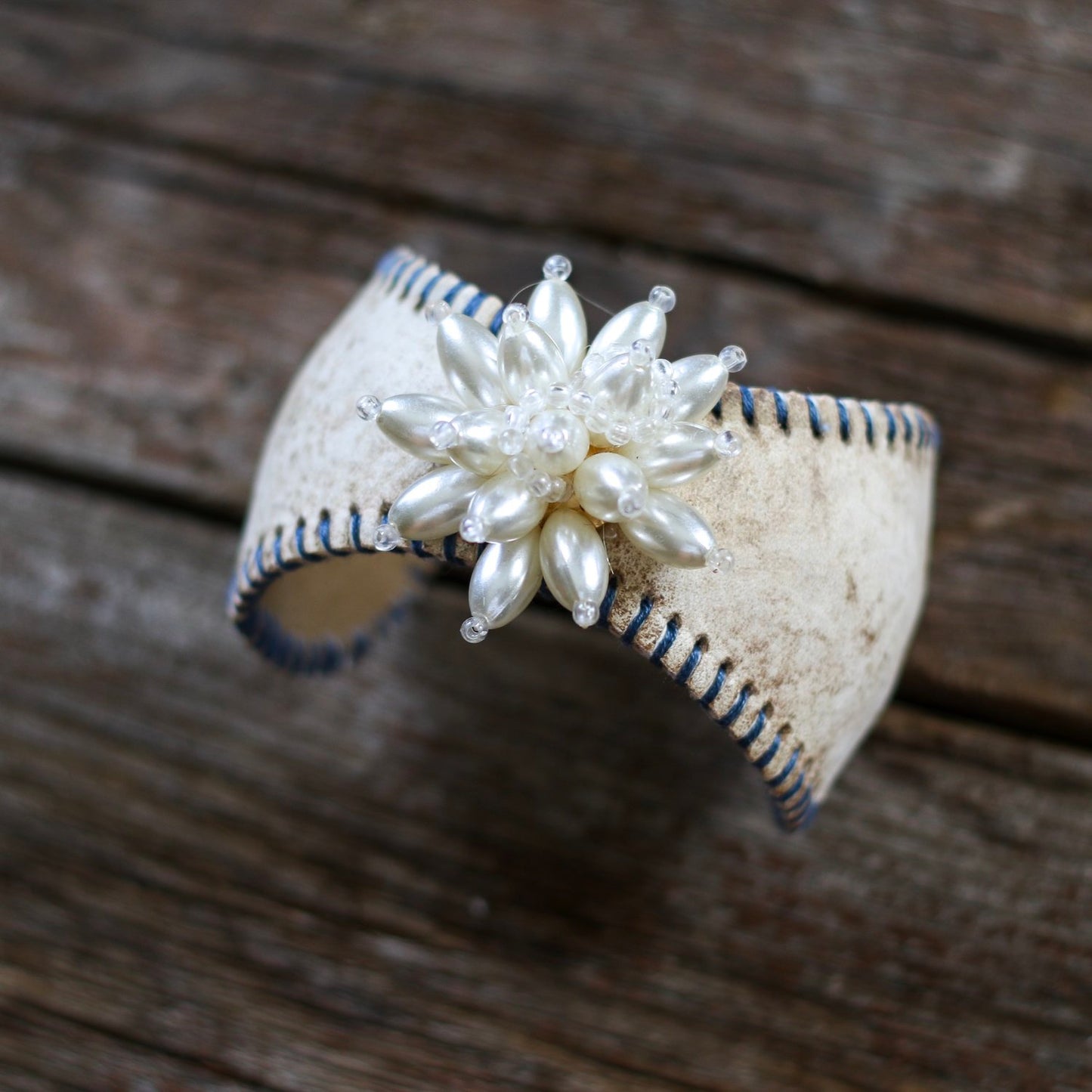 DENIM & PEARLS BASEBALL CUFF
