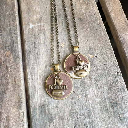 I LOVE FOOTBALL CHARM NECKLACE