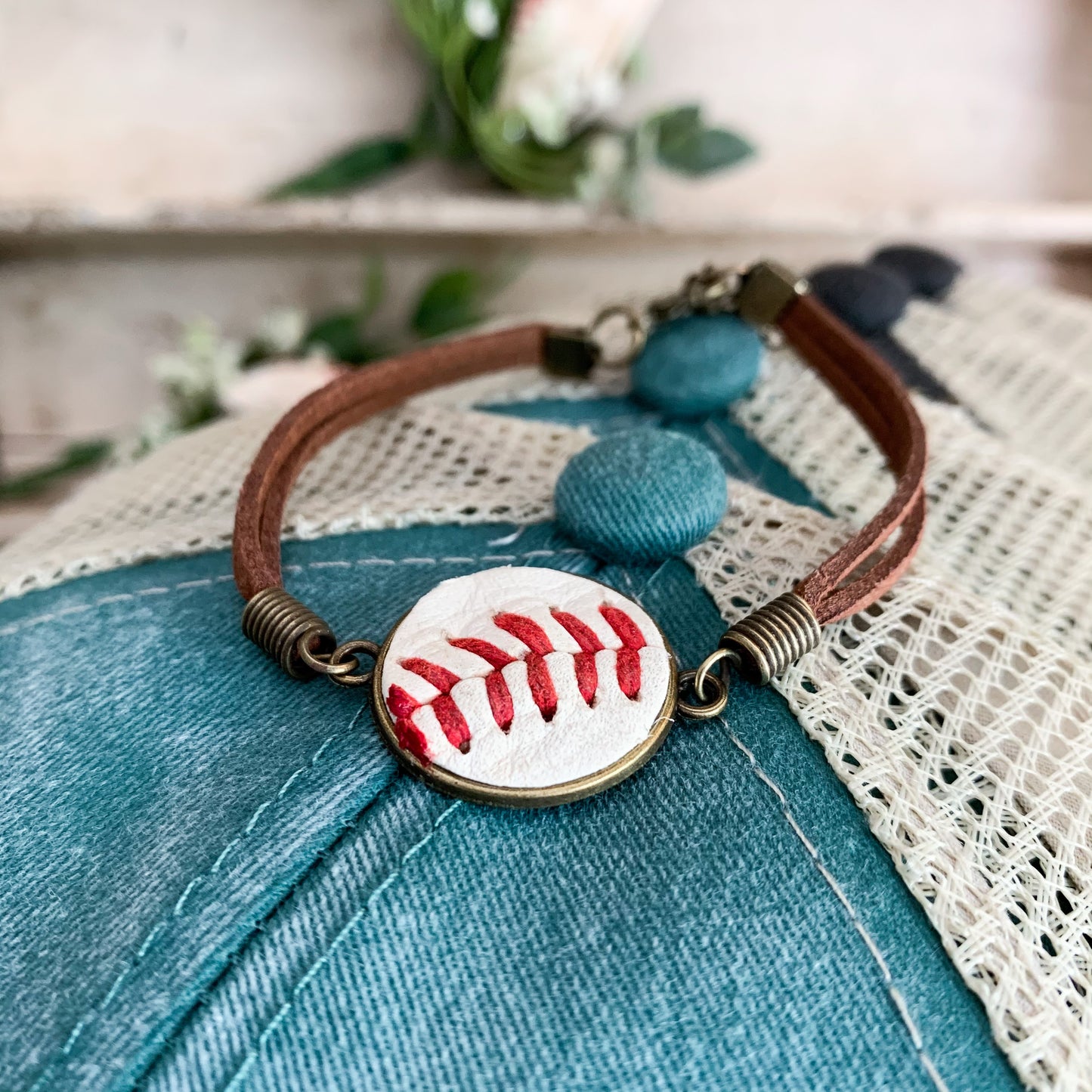 BASEBALL BEZEL BRACELET