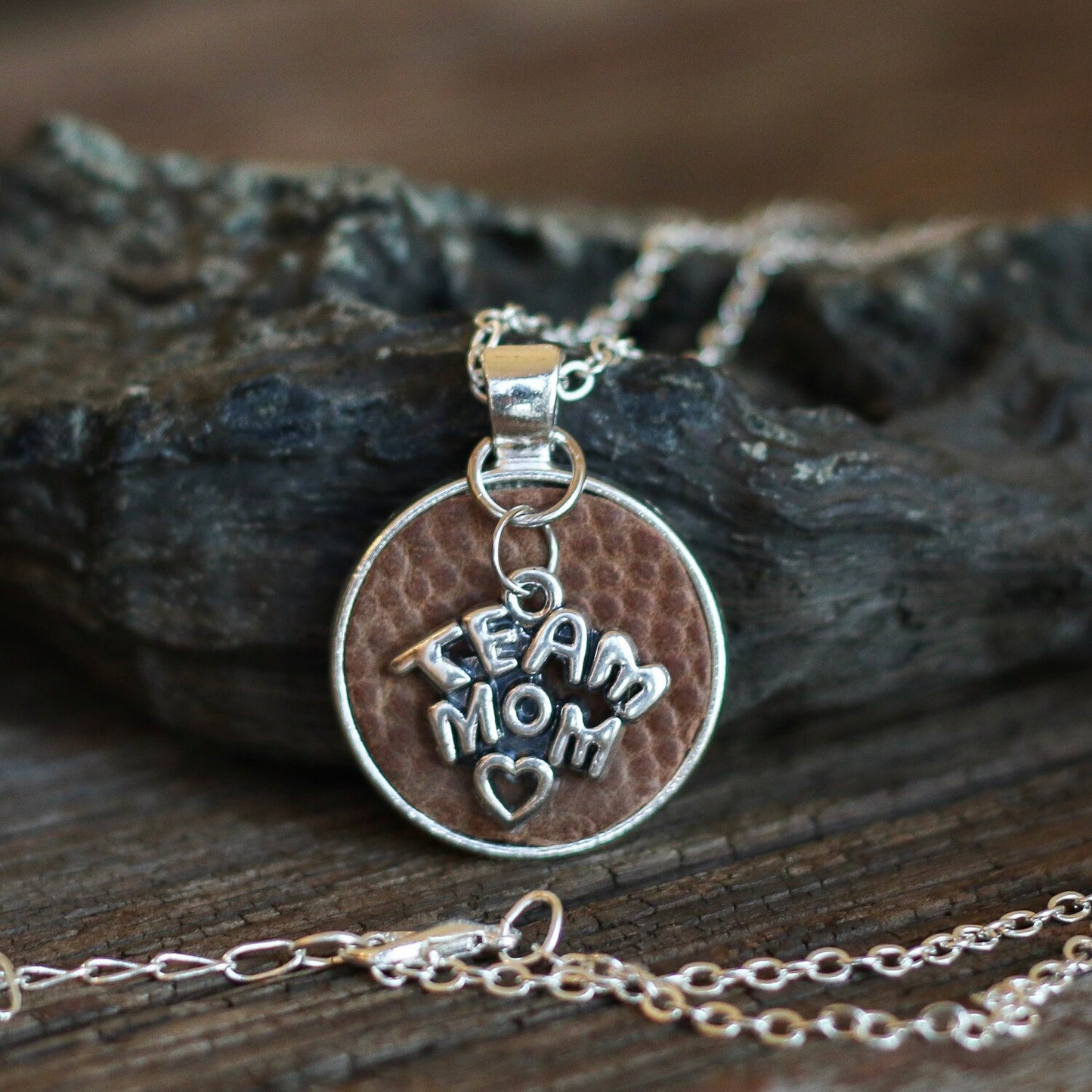 TEAM MOM FOOTBALL CHARM NECKLACE