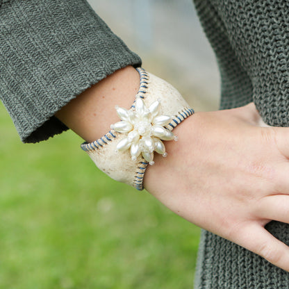 DENIM & PEARLS BASEBALL CUFF
