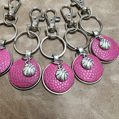 PINK BASKETBALL CHARM KEY RING