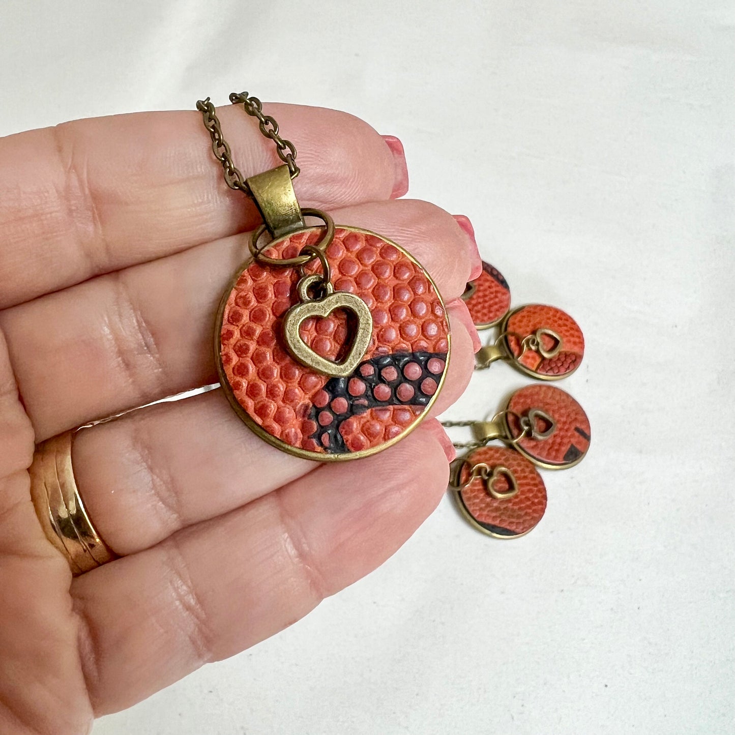 BASKETBALL HEART CHARM NECKLACE