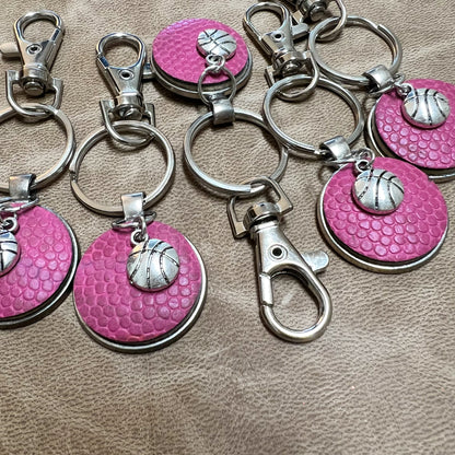 PINK BASKETBALL CHARM KEY RING