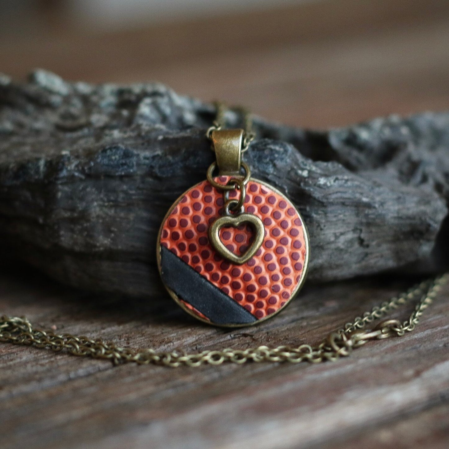 BASKETBALL HEART CHARM NECKLACE
